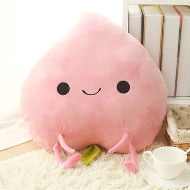 Smiley Peach Cushion Pillow Plush