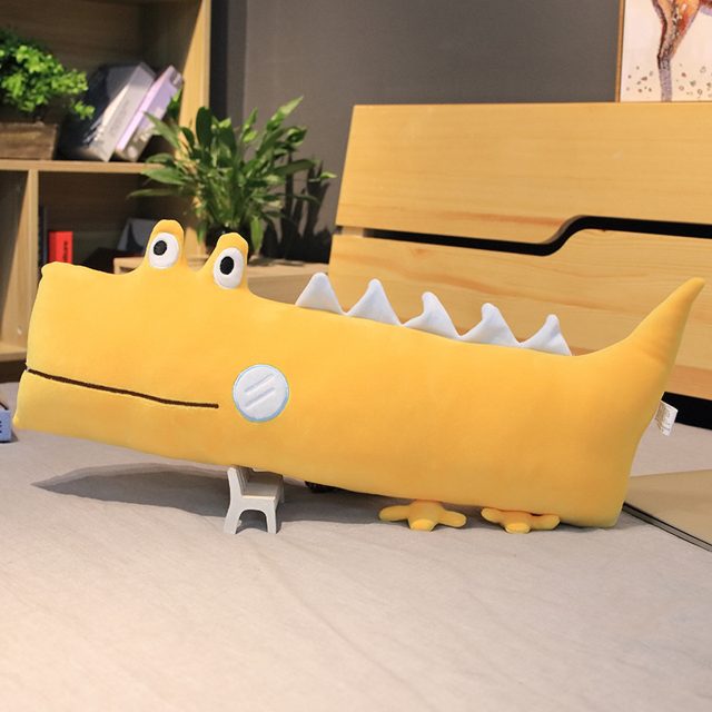 Goofy Yellow Crocodile Long Pillow Plush