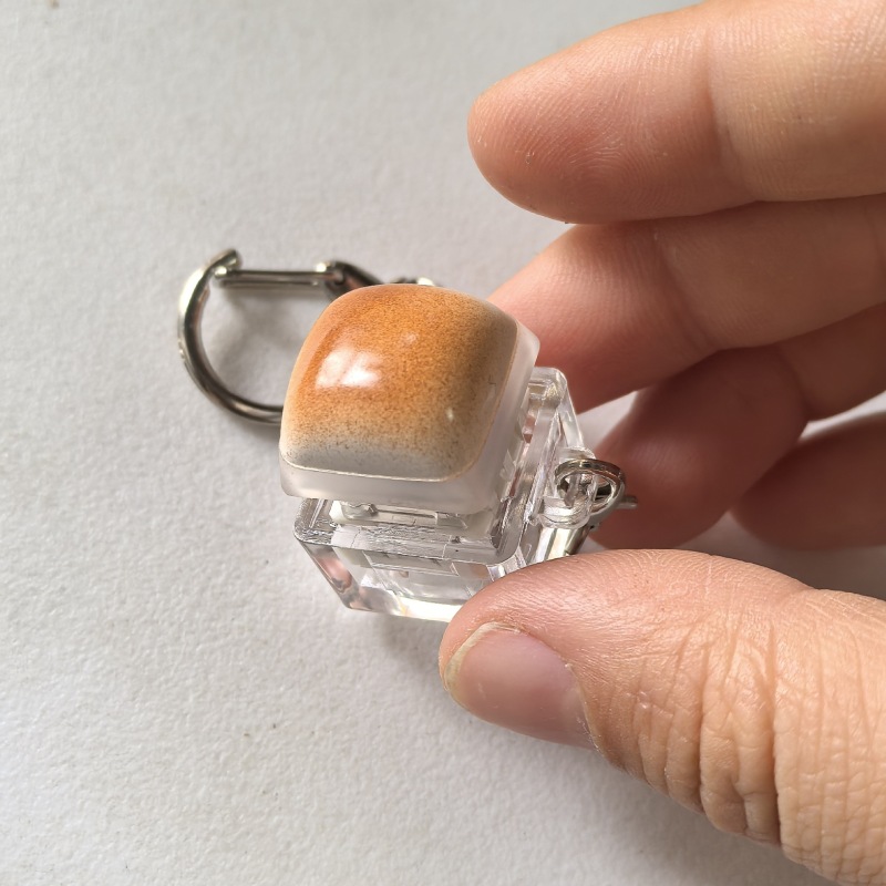 Mini Toast Bread Keyboard Switch Keychain