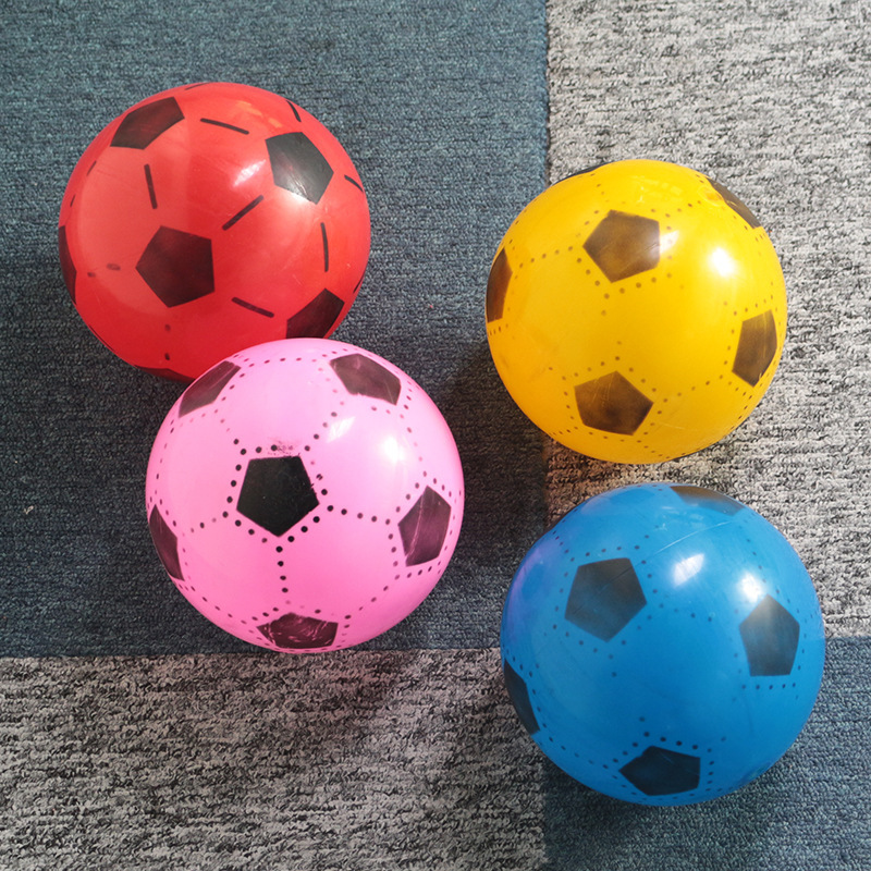 Soccer-Print Rubber Play Balls (Set of Colors)