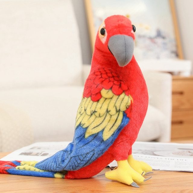 Realistic Scarlet Macaw Parrot Plush