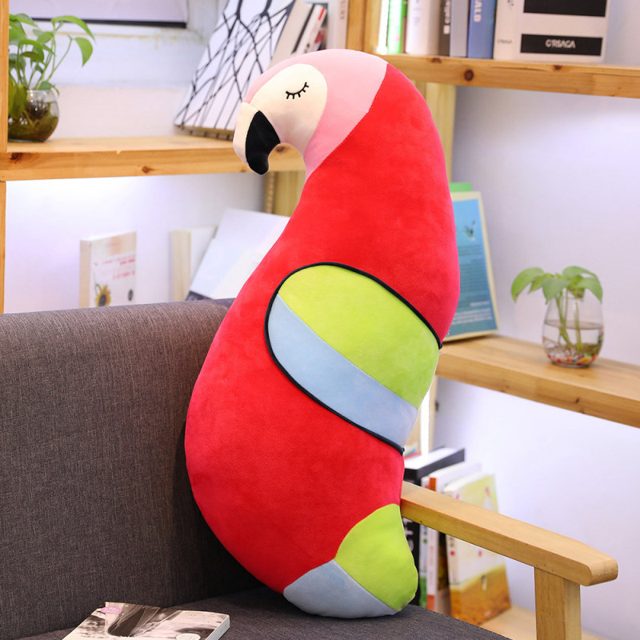 Sleepy Scarlet Macaw Parrot Pillow Plush