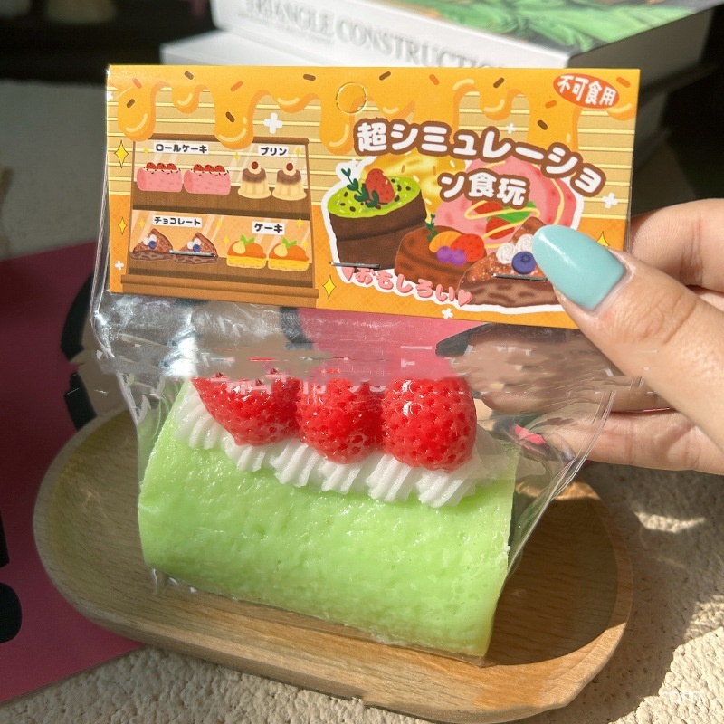 Strawberry Cream Cake Roll Squishy