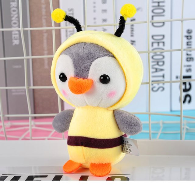 Penguin in a Bee Hood Plush Keychain