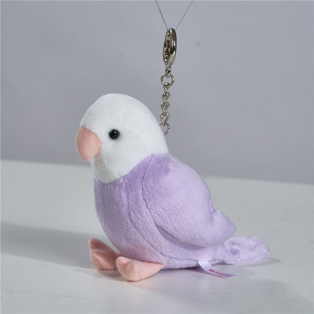 Lilac Parrot Bag Charm Plush Keychain