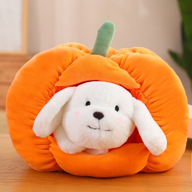 Puppy-in-a-Pumpkin Plush Bed