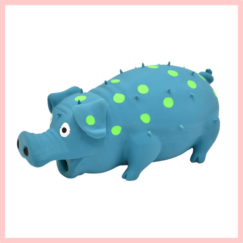 Squeaky Latex Spotted Pig Pet Toy