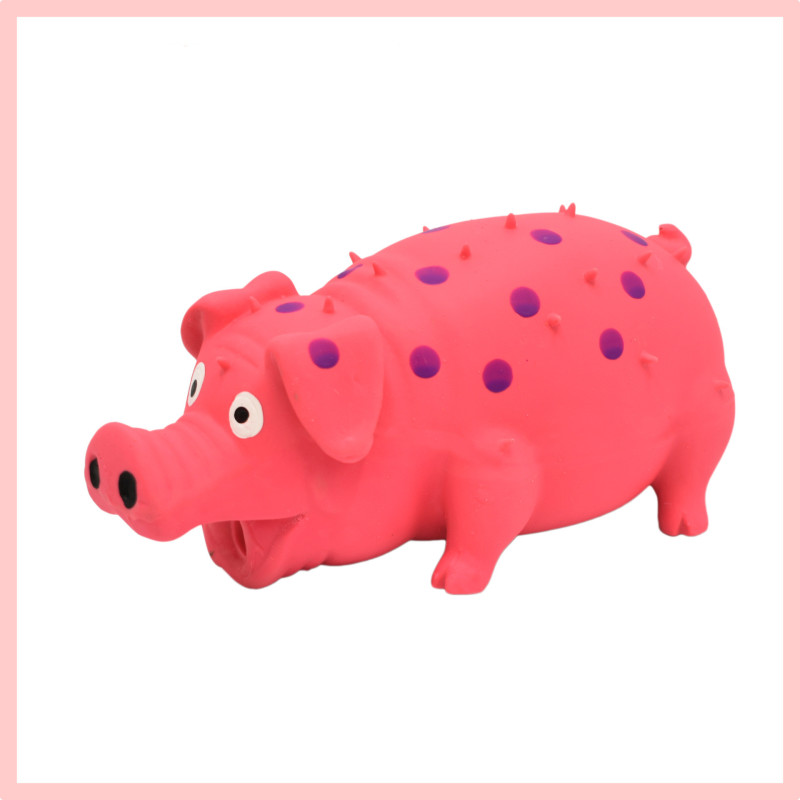 Squeaky Latex Spotted Pig Pet Toy โ photo 2
