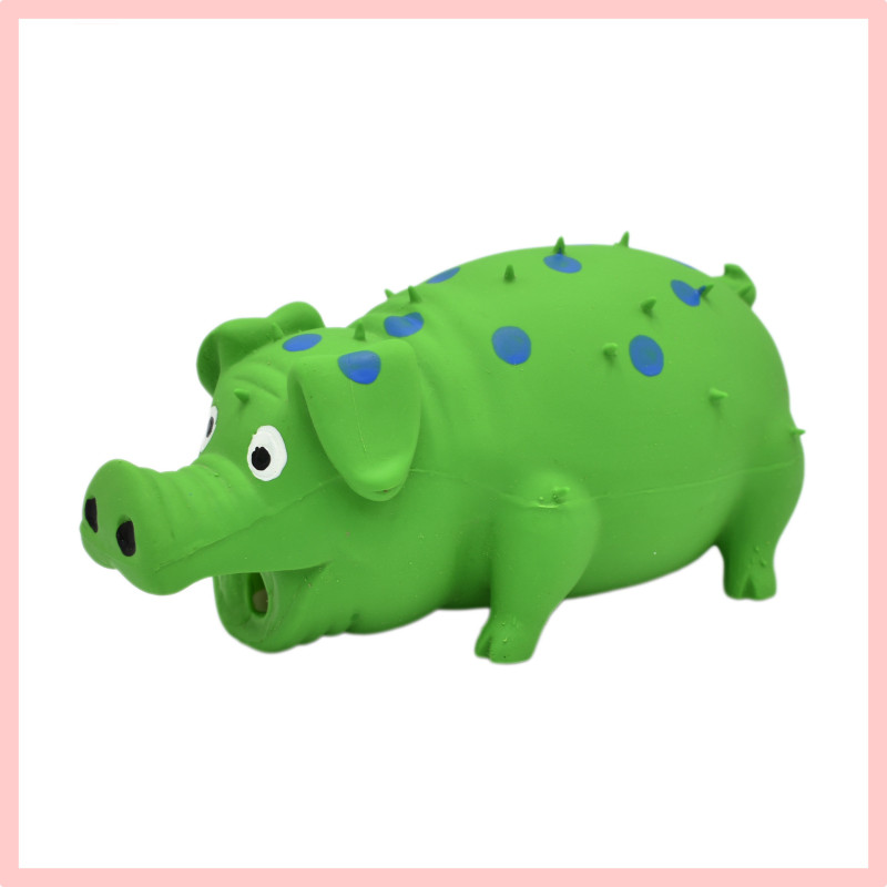 Squeaky Latex Spotted Pig Pet Toy โ photo 3
