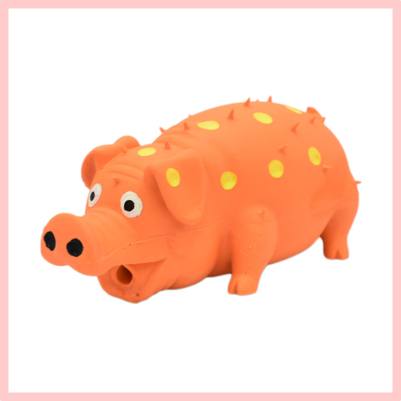 Squeaky Latex Spotted Pig Pet Toy โ photo 6