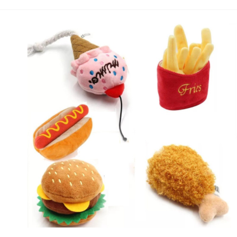 Fast-Food Plush Squeaky Dog Toy Set โ photo 3
