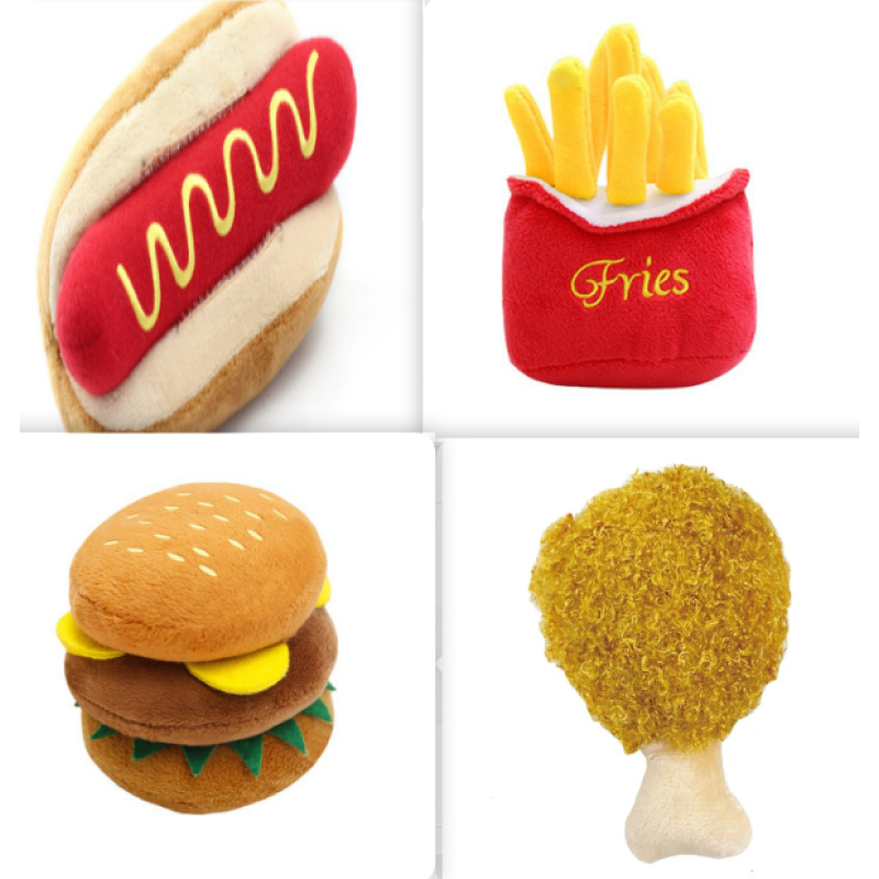 Fast-Food Plush Squeaky Dog Toy Set โ photo 2