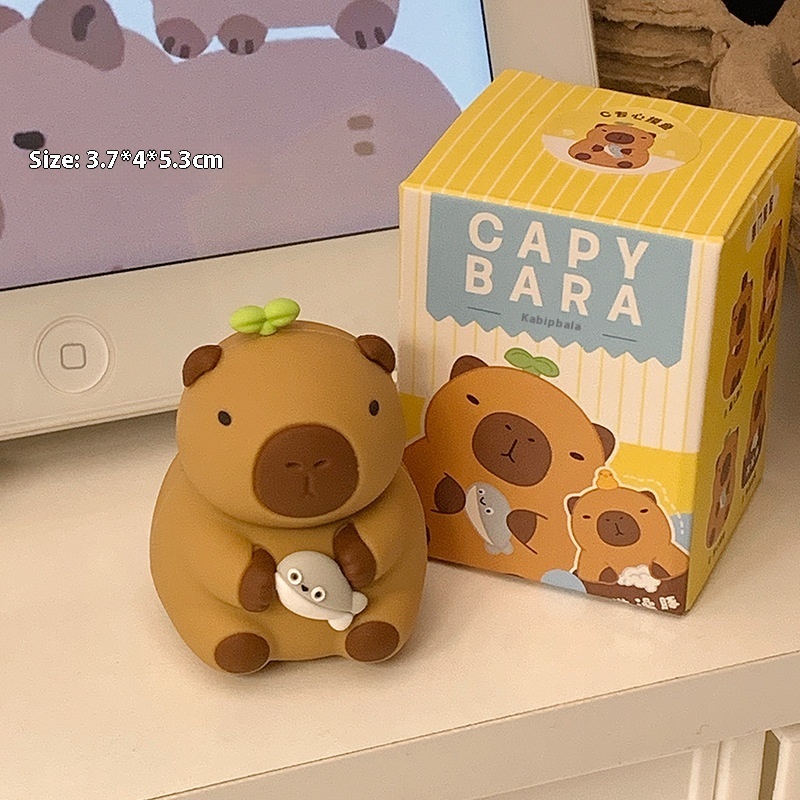 Capybara with Fish Desk Figure