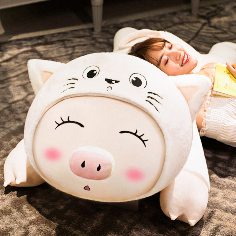 Giant Piggy-in-a-Cat-Hood Body Pillow Plush โ photo 5