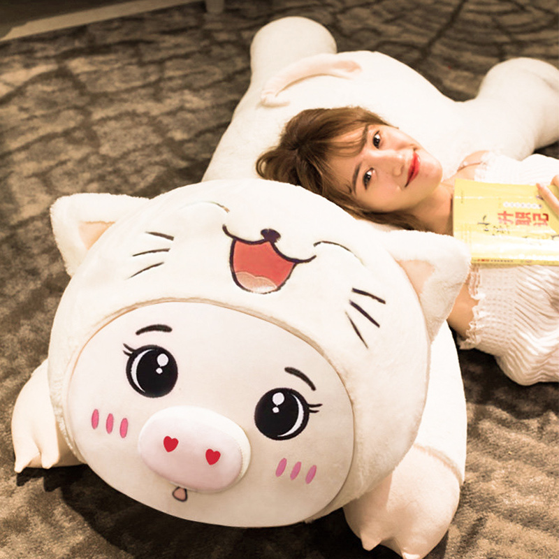 Giant Piggy-in-a-Cat-Hood Body Pillow Plush โ photo 4