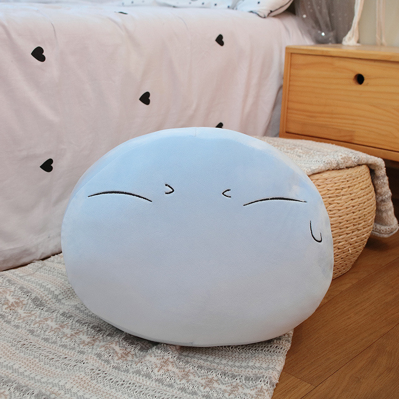 Blue Slime Blob Face Plush Pillow Cushion