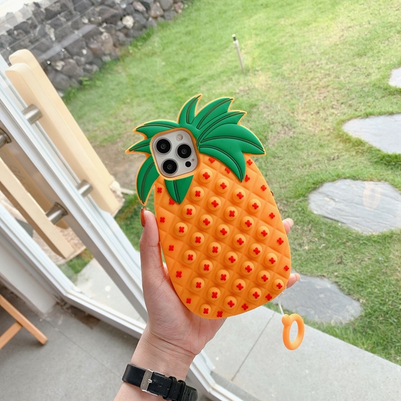 Pineapple Pop-Bubble Silicone Phone Case