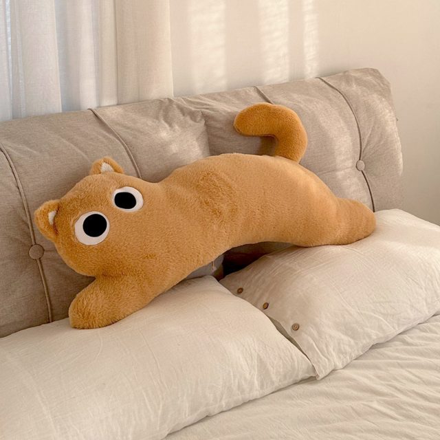 Long Orange Tabby Cat Hugging Pillow Plush 100cm