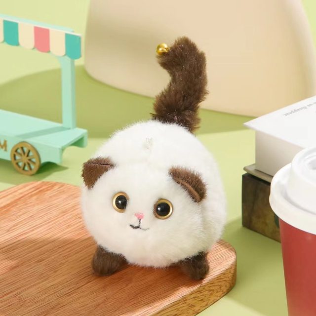 Spotted White Kitten Keychain Charm