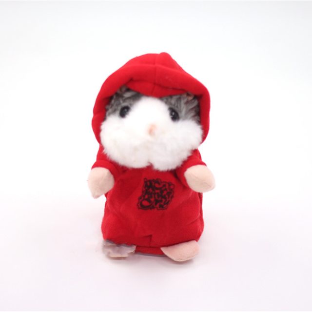 Talk-Back Repeating Hamster in Red Hoodie