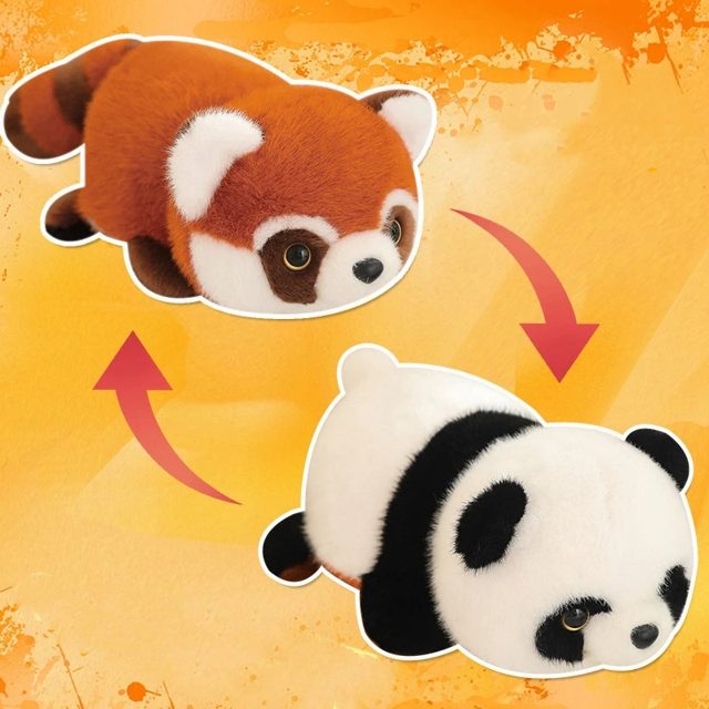 Reversible Panda-to-Red-Panda Flip Plush (Jumbo)
