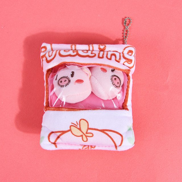 Piggy Pudding Snack-Pack Keychain Plush