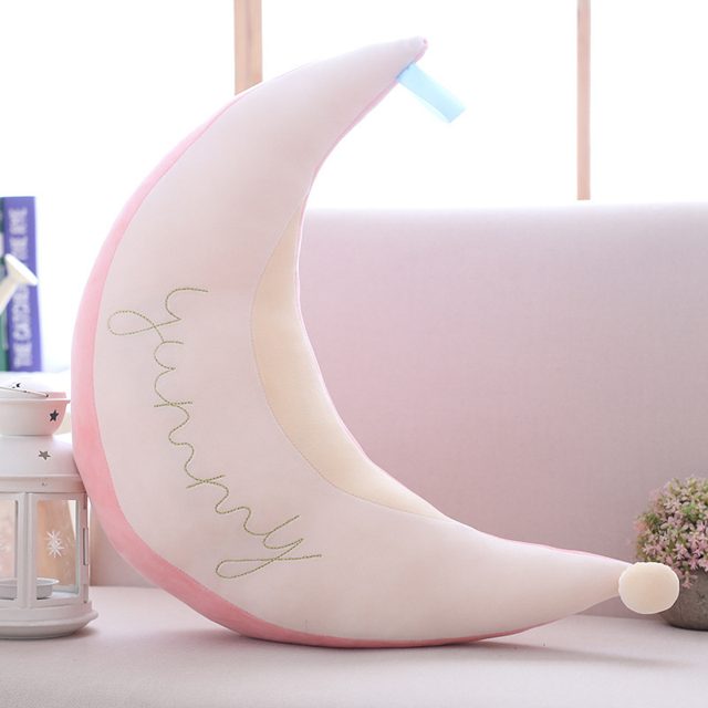 Ombre "Yummy" Crescent Moon Plush Pillow