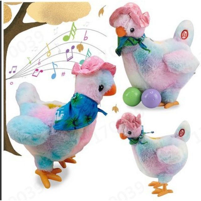 Egg-Laying Musical Hen Plush (Rainbow Tie-Dye)