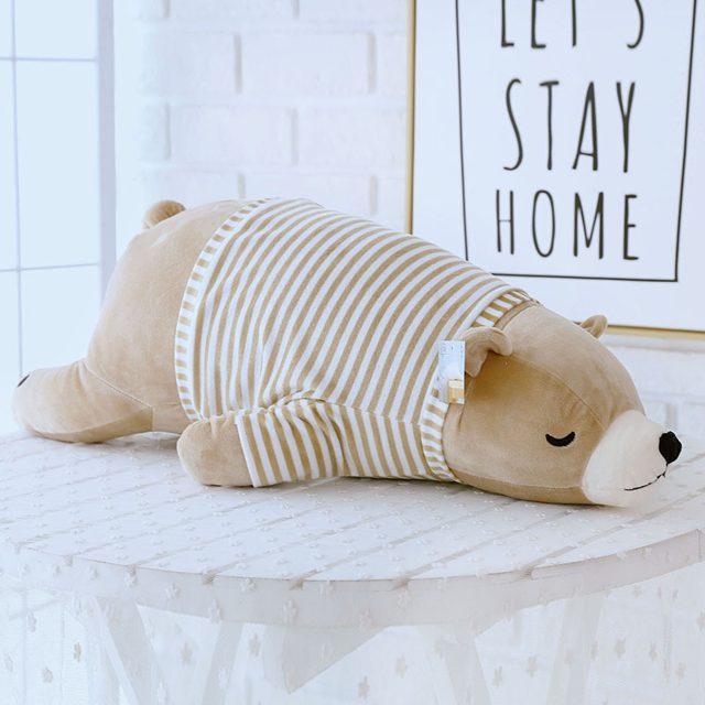 Sleepy Striped Pajama Polar Bear Plush โ photo 5