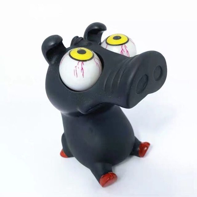 Pop-Eye Black Boar Squeeze Toy