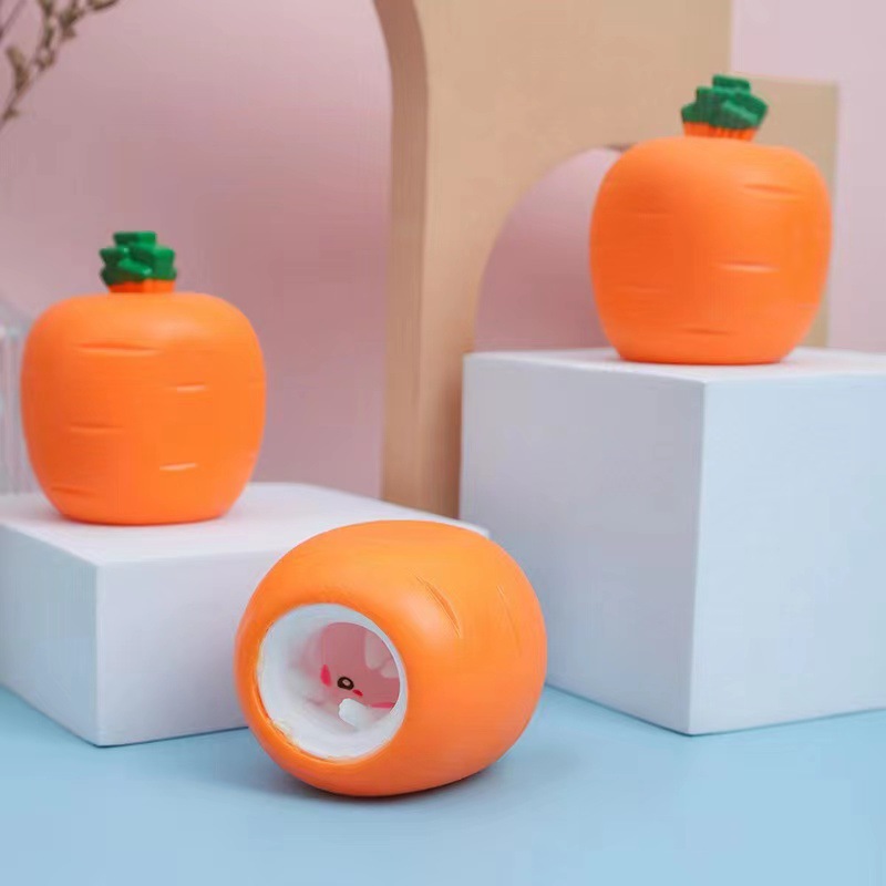 Pop-Out Carrot Bunny Squishy