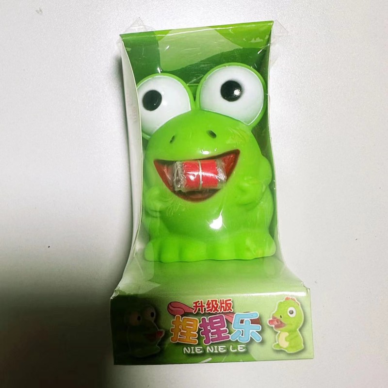 Green Frog Pop-Tongue Squeeze Toy