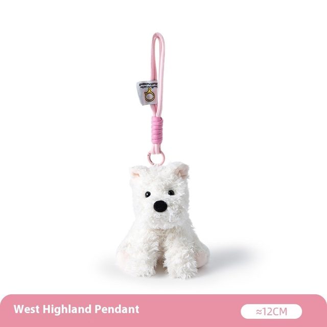 Fluffy Westie Puppy Keychain Charm