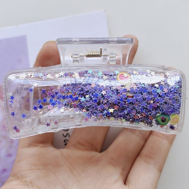 Floating Glitter Stars Liquid Hair Claw โ photo 2