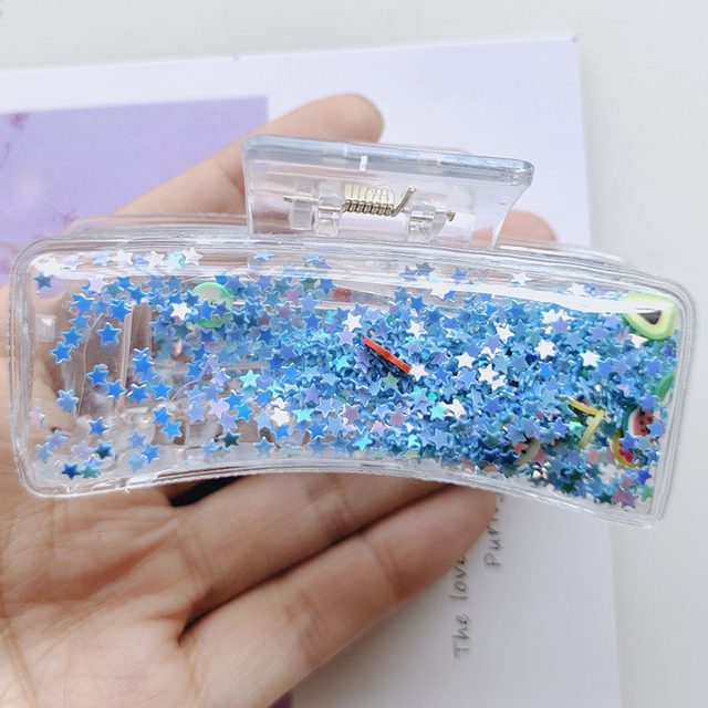 Floating Glitter Stars Liquid Hair Claw โ photo 3