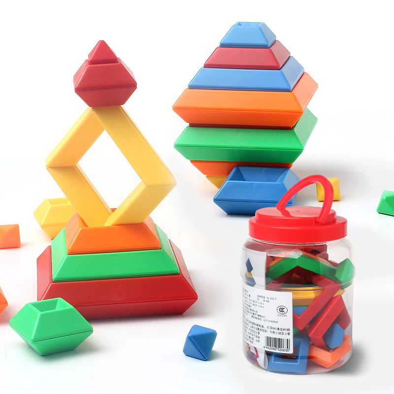 Rainbow Balancing Blocks Stacking Set in Jar