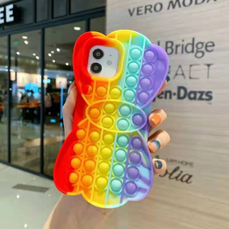 Rainbow Butterfly Pop Bubble Phone Case
