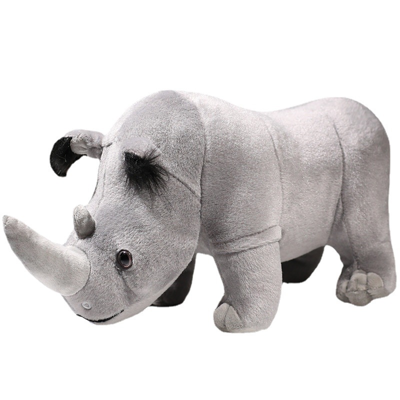 Lifelike Grey Rhino Plush โ photo 2