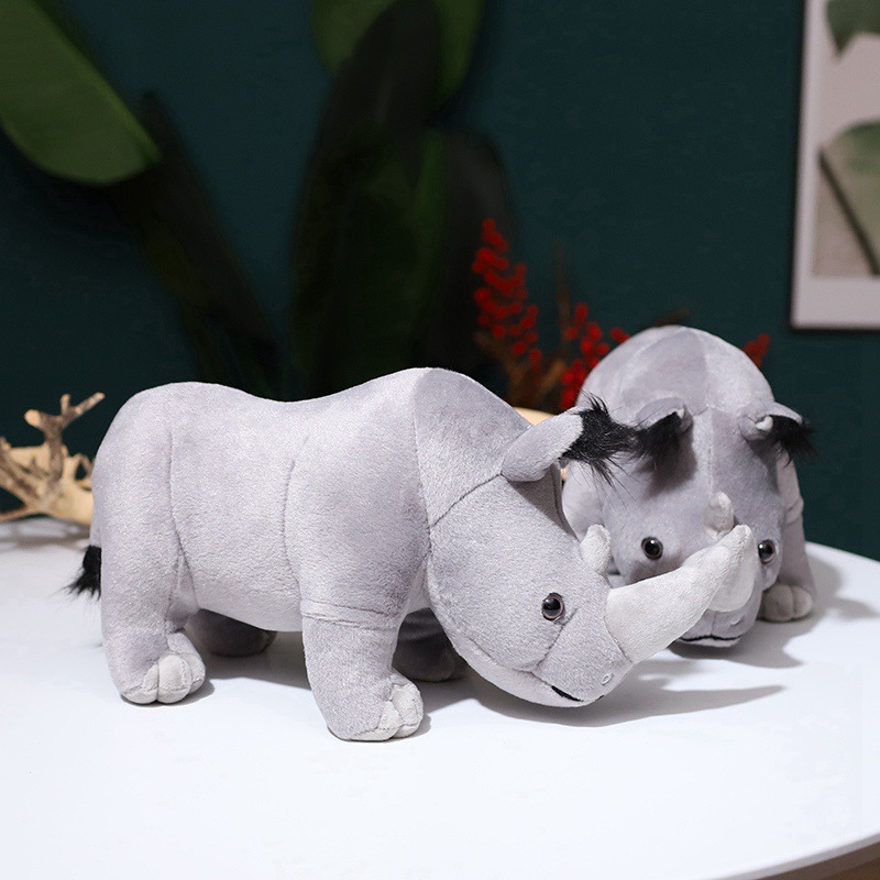 Lifelike Grey Rhino Plush โ photo 3