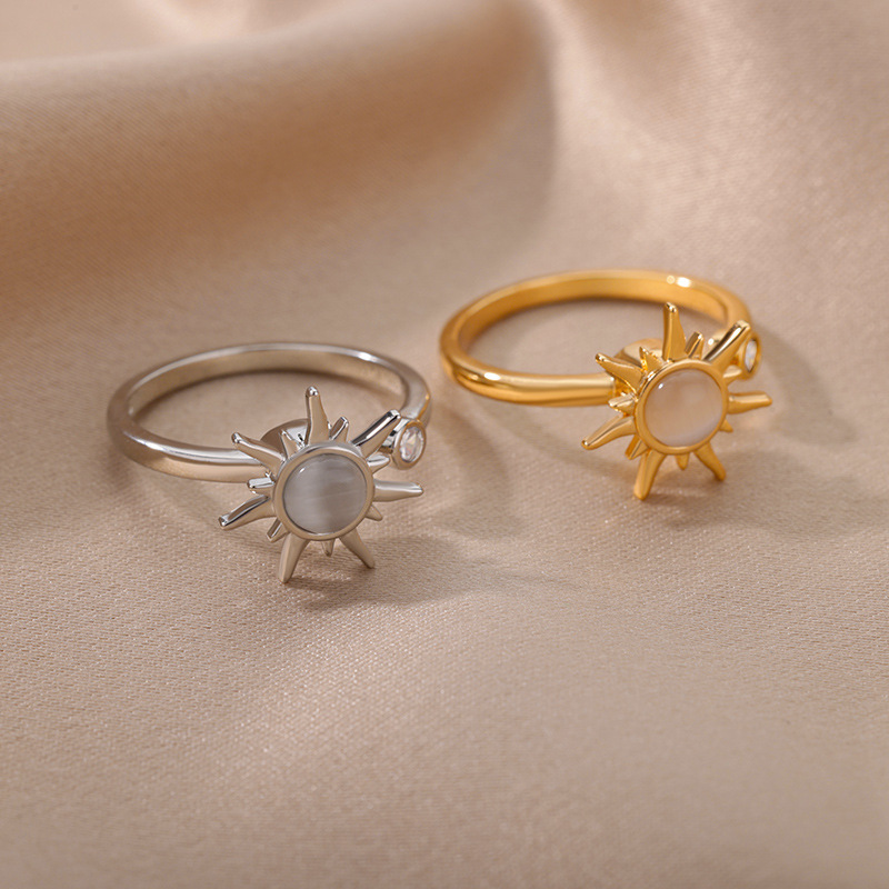 Spinning Flower Rhinestone Anxiety Ring โ photo 6