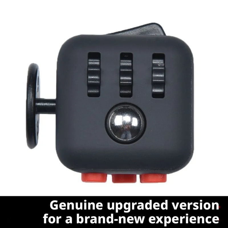 Gray & Black Fidget Cube with Rollerball