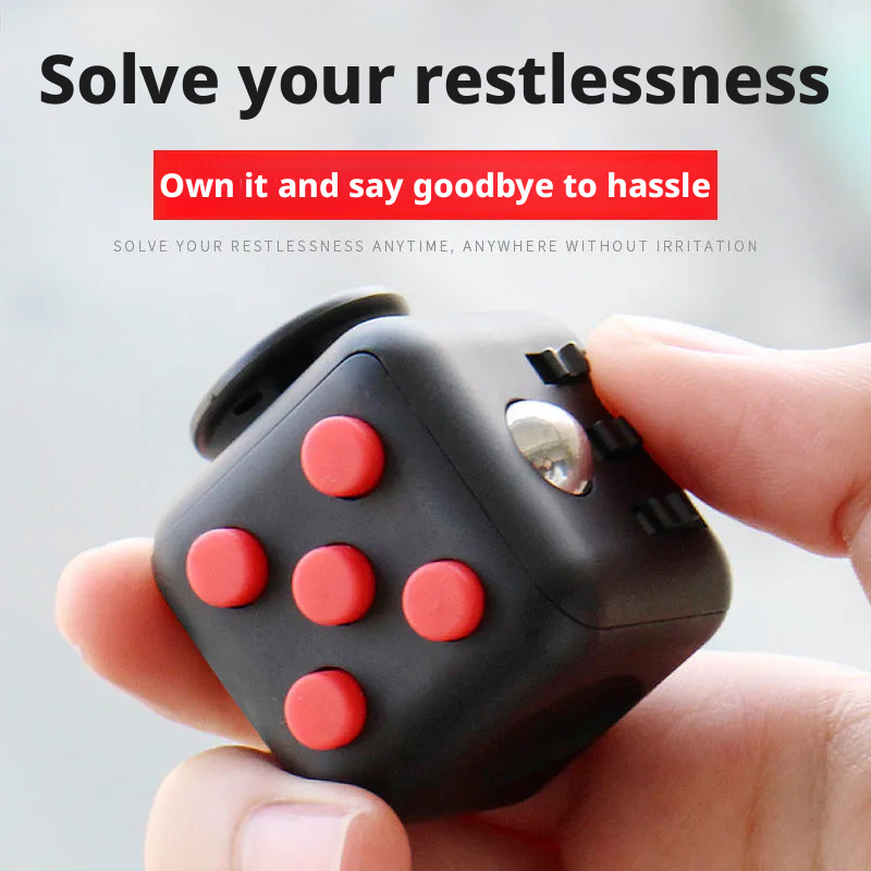 Gray & Black Fidget Cube with Rollerball โ photo 2