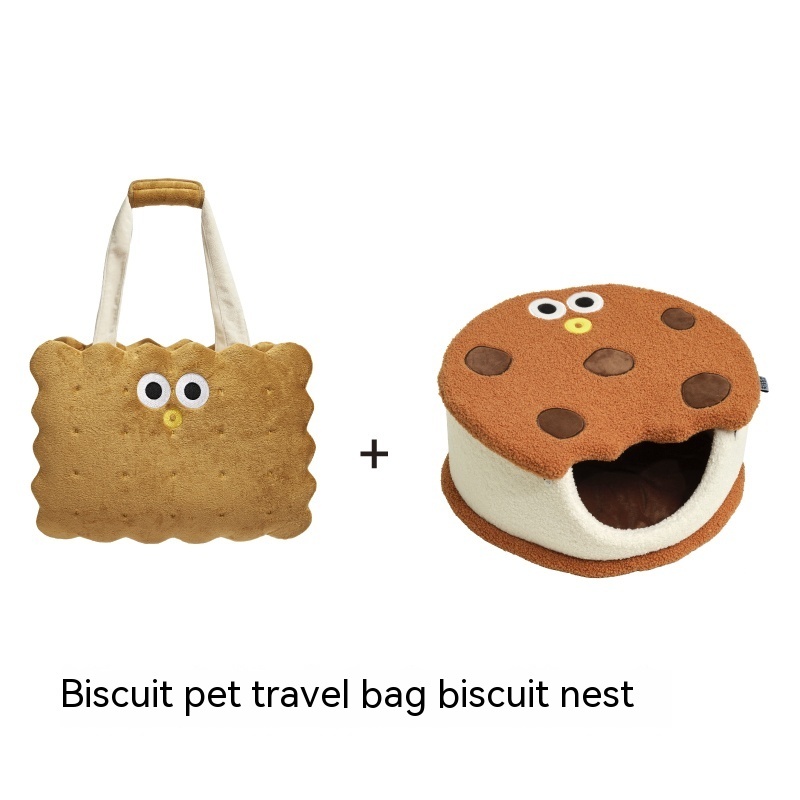 Sandwich Cookie Plush Tote Bag with Eyes โ photo 4