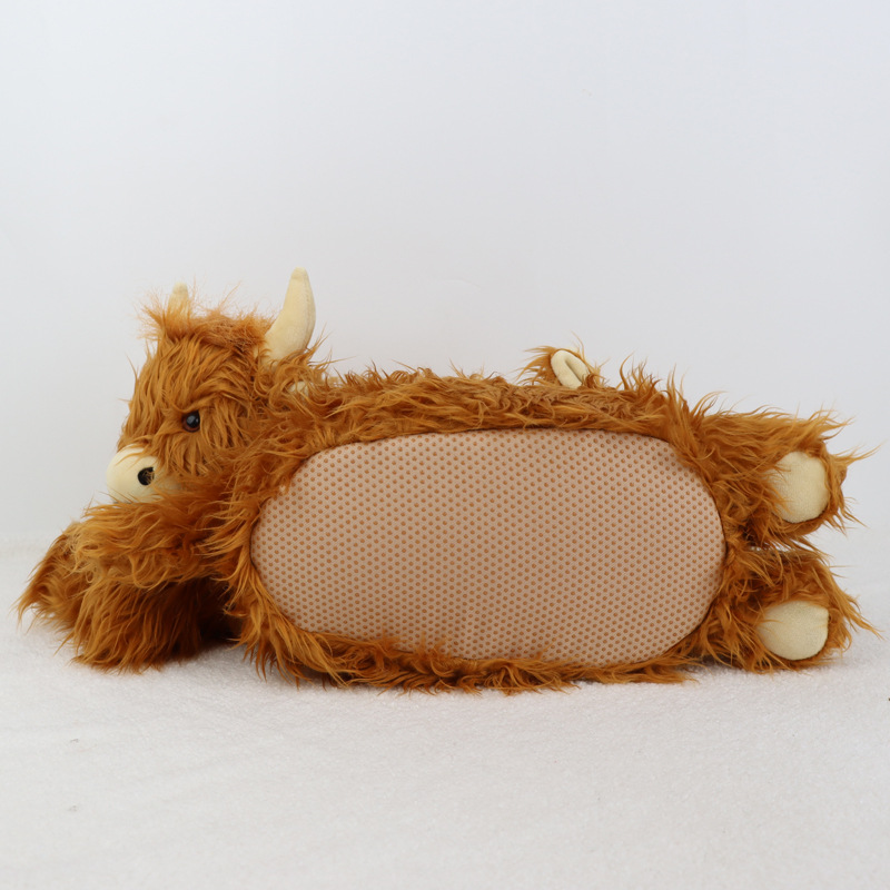 Fuzzy Highland Cow Plush Slippers โ photo 3
