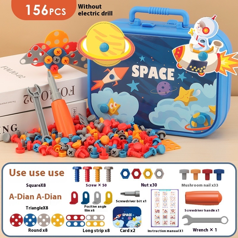 Space Screw & Nut Building Set with Tools (156 Pcs)