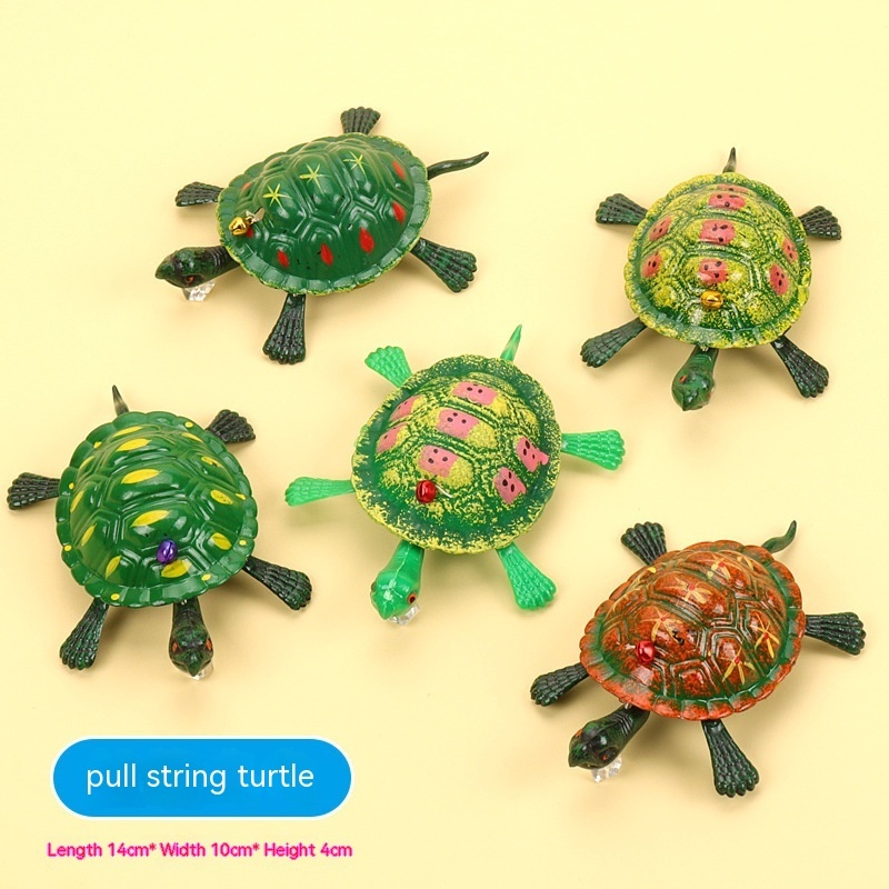 Pull-String Wind-Up Turtle Toy