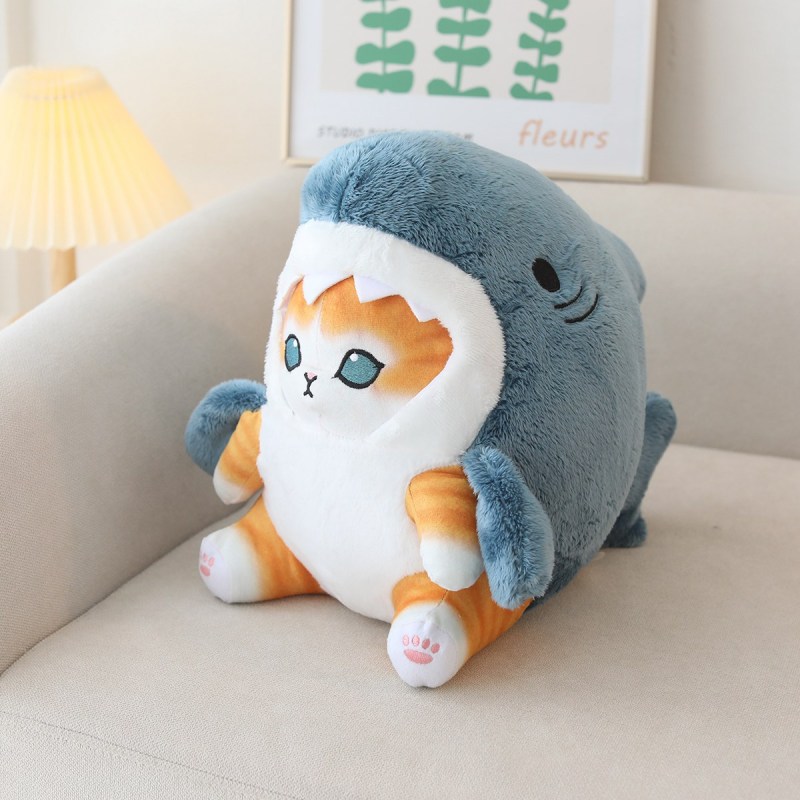 Kitten in Rainbow Shark Hoodie Plush โ photo 4