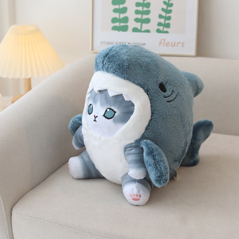 Kitten in Rainbow Shark Hoodie Plush โ photo 5