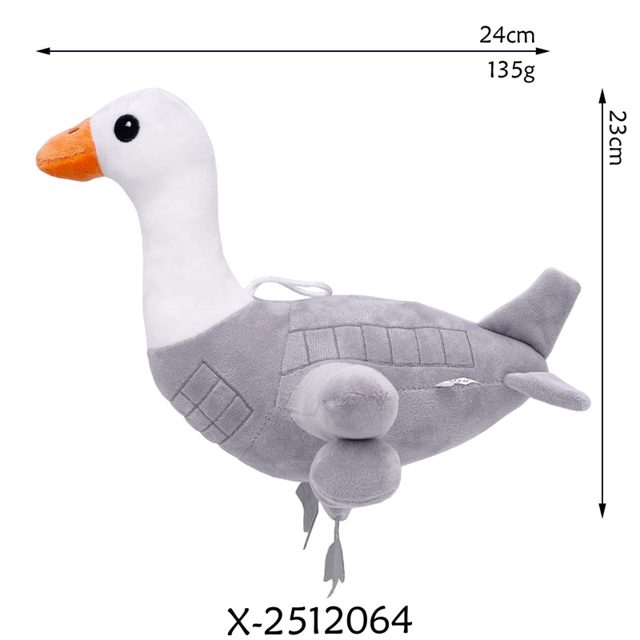 Airplane Goose Plush With Grey Fuselage Body