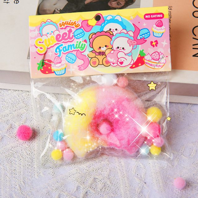 Sweet Family Fuzzy Yellow Donut Squishy Bag
